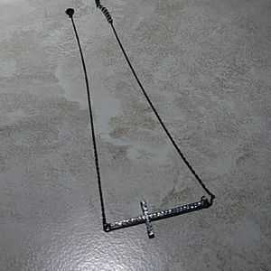Horizontal cross necklace